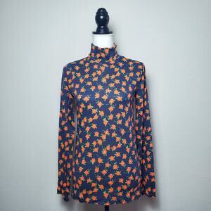J.Crew Floral Turtleneck Top Medium NWT